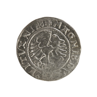 Lithuanian half-grosz, Sigismund I the Old (king of Poland; 1506–1548). Polish coin (Jagiellon