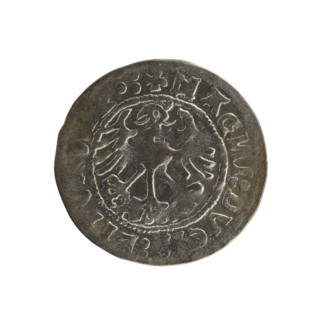 Lithuanian half-grosz of Sigismund I the Old (reigned 1506–1548). Obverse: Pursuer (Lithuanian