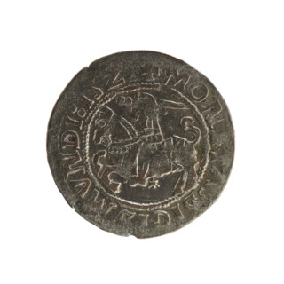 Lithuanian half-grosz, Sigismund I the Old (king of Poland; 1506–1548). Polish coin of the