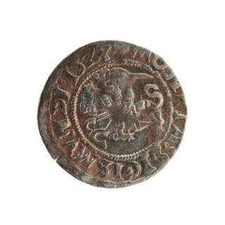 Lithuanian half-grosz, Sigismund I the Old (king of Poland; 1506–1548). Silver coin (1524).