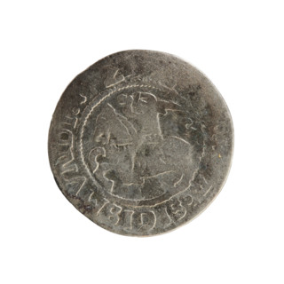 Lithuanian half-grosz, Sigismund I the Old (King of Poland; 1506–1548). Silver coin (half-grosz),