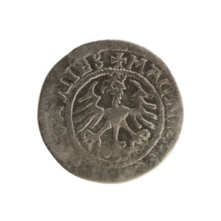 Lithuanian half-grosz, Sigismund I the Old (King of Poland; 1506–1548). Polish coin, Jagiellon