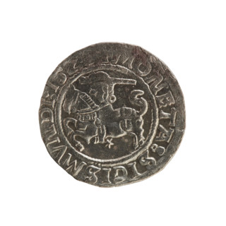 Lithuanian half-grosz, Sigismund I the Old (king of Poland; 1506–1548). Silver coin (half-grosz),