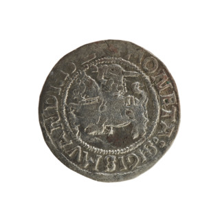Lithuanian half-grosz, Sigismund I the Old (king of Poland; 1506–1548). Silver coin (half-grosz), c
