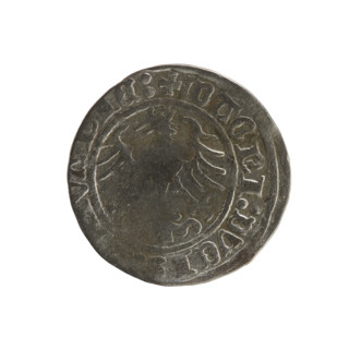 Lithuanian half-grosz of Sigismund I the Old (King of Poland, r. 1506–1548). Silver coin