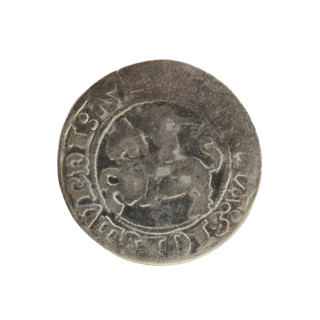 Lithuanian half-grosz, Sigismund I the Old (King of Poland; 1506–1548). Polish coin, Jagiellon