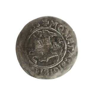 Lithuanian half-grosz, Sigismund I the Old (King of Poland; 1506–1548). Polish coin of the