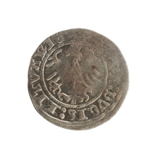 Lithuanian half-grosz, Sigismund I the Old (King of Poland; 1506–1548). Silver coin (half-grosz),