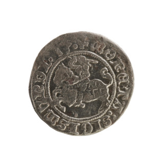 Lithuanian half-grosz, Sigismund I the Old (king of Poland; 1506–1548). Silver coin (half-grosz),