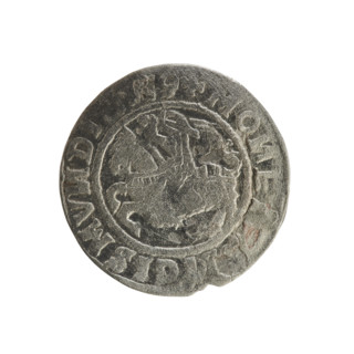 Lithuanian half-grosz, Sigismund I the Old (King of Poland; 1506–1548). Silver coin (half-grosz),