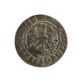 Lithuanian half-grosz, Sigismund I the Old (King of Poland; reign 1506–1548). Copper or billon coin