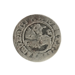 Lithuanian half-grosz, Sigismund I the Old (King of Poland; 1506–1548). Polish coin of the
