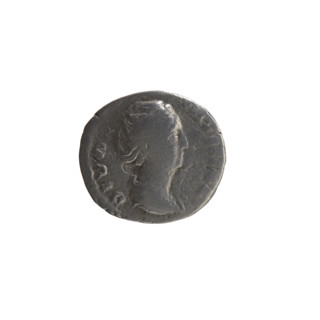 Denarius, posthumous issue for Faustina the Elder (98–141; Roman empress 138–141). Obverse: Bust of