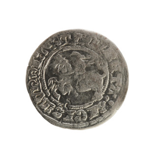 Lithuanian half-grosz, Sigismund I the Old (king of Poland; 1506–1548). Polish coin (Jagiellon