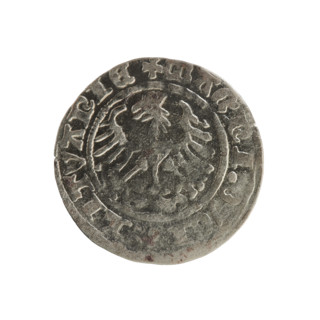 Lithuanian half-grosz, Sigismund I the Old (king of Poland; 1506–1548). Polish coin of the