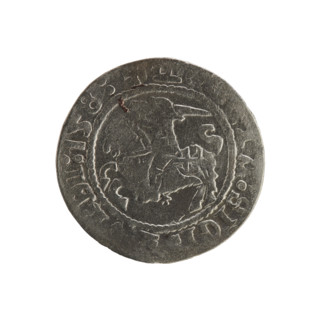 Lithuanian half-grosz, Sigismund I the Old (king of Poland; 1506–1548). Polish coin of the