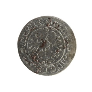 Lithuanian half-grosz, Sigismund I the Old (king of Poland; 1506–1548). Silver coin (half-grosz).