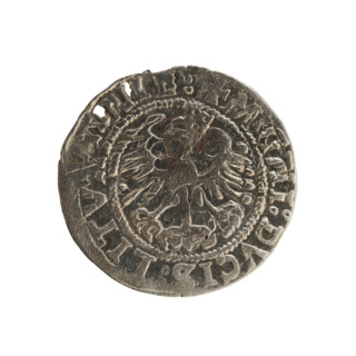 Lithuanian half-grosz, Sigismund I the Old (king of Poland; 1506–1548). Polish coin of the