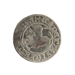 Lithuanian half-grosz, Sigismund I the Old (king of Poland; 1506–1548). Silver coin, 1511. Obverse: