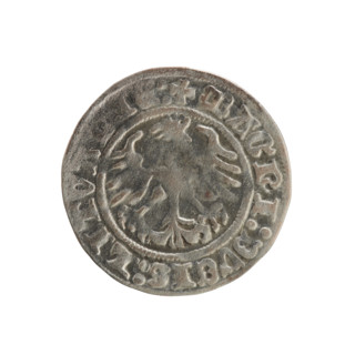 Lithuanian half-grosz, Sigismund I the Old (King of Poland, r. 1506–1548). Silver coin