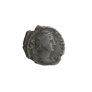 Denarius, posthumous issue for Faustina the Elder (98–141; Roman empress 138–141). Obverse: bust of