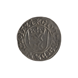 Gdansk szelag, Sigismund I the Old (King of Poland; 1506–1548). Obverse: Crowned shield with the