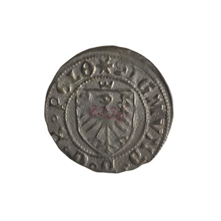 Gdansk szelag, Sigismund I the Old (King of Poland; 1506–1548). Polish coin (1525). Obverse: