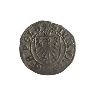 Gdansk szelag, Sigismund I the Old (King of Poland; 1506–1548). Polish coin (1525). Obverse: