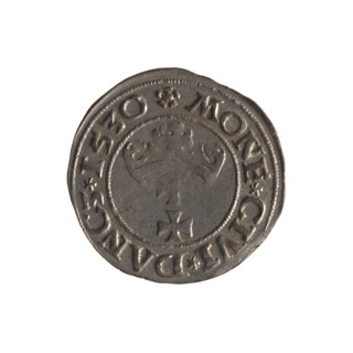 Gdansk szelag, Sigismund I the Old (King of Poland; 1506–1548). Silver coin (1530). Obverse: Eagle