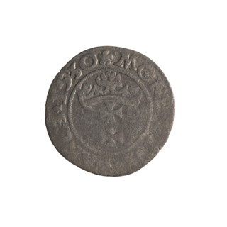 Gdansk szelag, Sigismund I the Old (King of Poland; 1506–1548); 1530; Polish coin. Obverse: Eagle