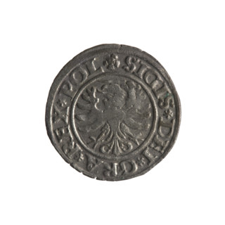 Gdansk szelag, Sigismund I the Old (King of Poland; 1506–1548); Polish coin (1530). Obverse: Eagle