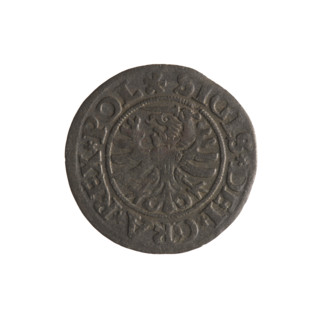 Gdansk szelag, Sigismund I the Old (King of Poland; 1506–1548). Silver coin (1530). Obverse: Eagle