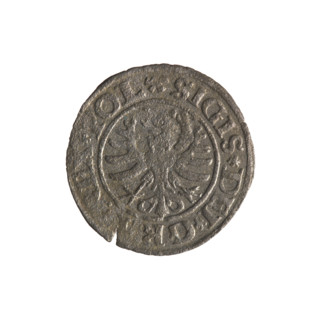Gdansk szelag, Sigismund I the Old (King of Poland; 1506–1548). Polish silver coin (szelag), 1530.