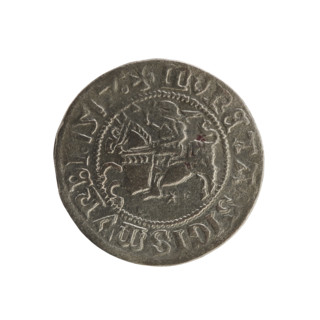 Lithuanian half-grosz, Sigismund I the Old (king of Poland; 1506–1548). R8 (rarity). Polish coin of
