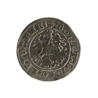 Lithuanian half-grosz, Sigismund I the Old (king of Poland; 1506–1548). Obverse: Pursuer