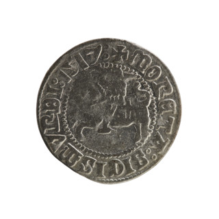 Lithuanian half-grosz, Sigismund I the Old (king of Poland; 1506–1548). Coin (1517). Obverse: