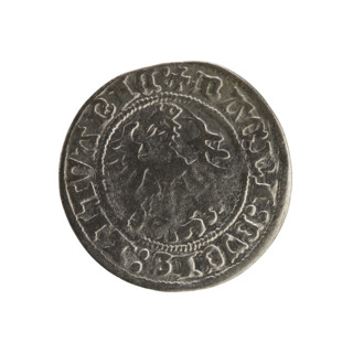 Lithuanian half-grosz, Sigismund I the Old (king of Poland; 1506–1548). Obverse: Pursuer