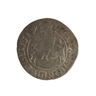 Lithuanian half-grosz, Sigismund I the Old (king of Poland; 1506–1548). Silver coin (half-grosz),