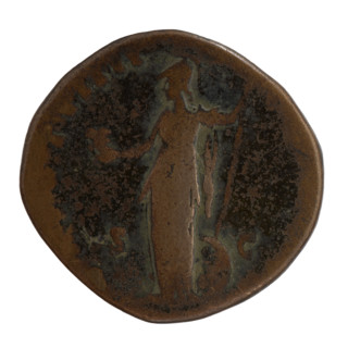 Sestertius; obverse: bust of young Marcus Aurelius without a covering, in paludamentum, right,