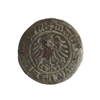 Lithuanian half-grosz, Sigismund I the Old (King of Poland; 1506–1548). Silver coin (half-grosz),