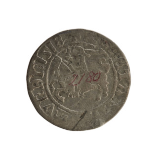 Lithuanian half-grosz, Sigismund I the Old (king of Poland; 1506–1548). R8 (rarity). Polish coin of