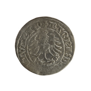 Lithuanian half-grosz, Sigismund I the Old (king of Poland; 1506–1548). R8 (rarity). Polish coin,