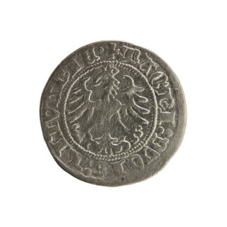 Lithuanian half-grosz, Sigismund I the Old (king of Poland; 1506–1548). Silver coin (half-grosz),
