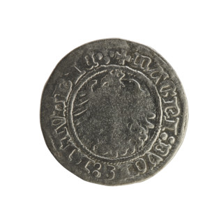 Lithuanian half-grosz, Sigismund I the Old (king of Poland; 1506–1548). Obverse: Pursuer