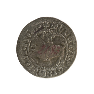 Lithuanian half-grosz, Sigismund I the Old (king of Poland; 1506–1548). R8 (rarity). Polish coin