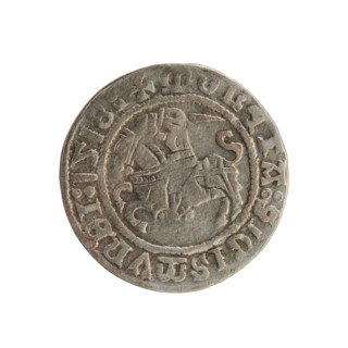 Lithuanian half-grosz, Sigismund I the Old (king of Poland; 1506–1548). Obverse: Pursuer