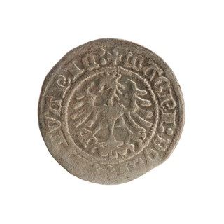 Lithuanian half-grosz, Sigismund I the Old (King of Poland; 1506–1548). Silver coin (half-grosz),