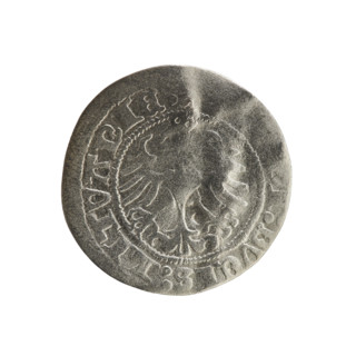 Lithuanian half-grosz, Sigismund I the Old (king of Poland; 1506–1548). Obverse: Chaser (Chaser