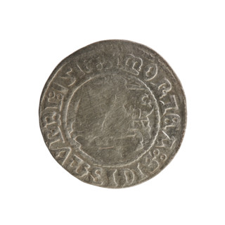 Lithuanian half-grosz, Sigismund I the Old (king of Poland; 1506–1548). R8 (rarity). Polish coin,