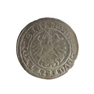 Lithuanian half-grosz, Sigismund I the Old (king of Poland; 1506–1548). Obverse: Pursuer